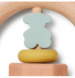 Sonajero de silicona y madera único-Tous Baby