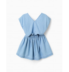 Vestido Vaquero Ligero para Niña, Azul-Zippy