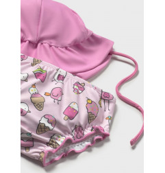 Conjunto 3 piezas baño protección solar recién nacida chicle-Mayoral