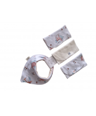 Set Babero Bandana Reversible +Tres Babitas Dante-Todo Amor Baby